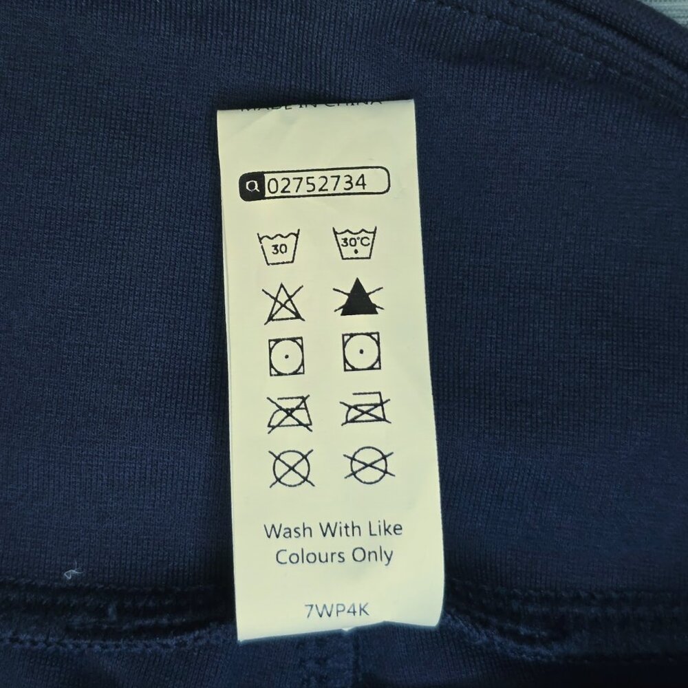 HALARA Navy Straight Leg Pintuck Work Pants w/ Slit Embellishment - Picture 6 of 7